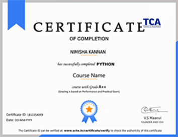 TCA Certificate